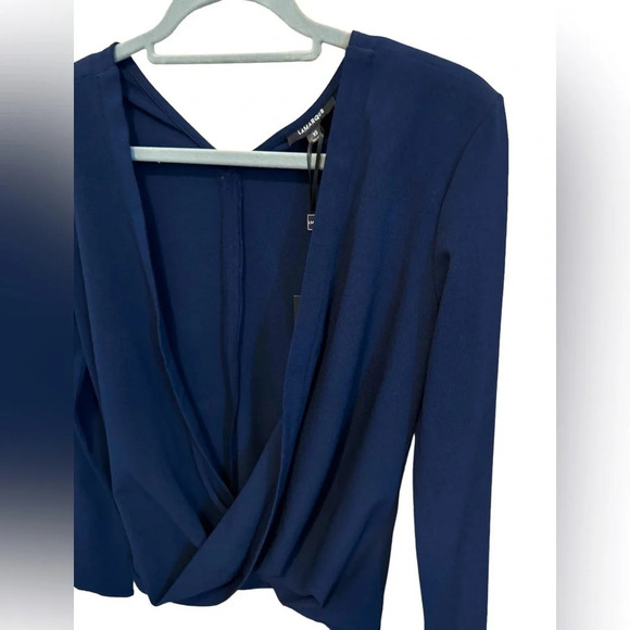 Lamarque | Navy Faux Wrap Top (XS) - Picture 5 of 10